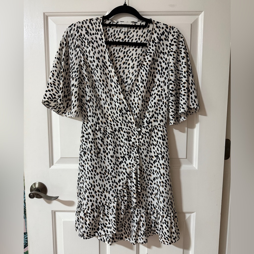 NWOT Topshop Cheetah Leopard Wrap Dress- Size 6